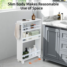Load image into Gallery viewer, 4-Tier Slim Kitchen Storage Cart Narrow Slide Out Trolley Adjustable Shelf-White
