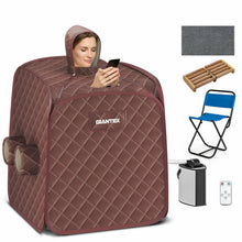 Load image into Gallery viewer, 800W 2 Person Portable Steam Sauna Tent SPA with Hat Side Holes 3L Steamer-Coffee
