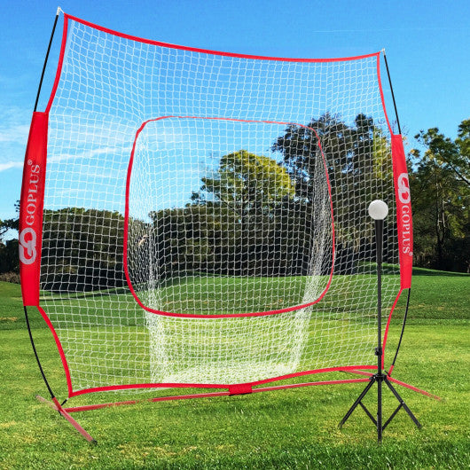 Portable Practice Net Kit with 3 Carrying Bags -Red