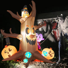 Load image into Gallery viewer, 6 Feet Inflatable Halloween Dead Tree with Pumpkin Blow up Ghost Tree and RGB Lights
