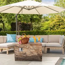 Load image into Gallery viewer, 40 Inch Rectangle Propane Fire Pit Table Wood-Like Surface with Lava Rock PVC Cover-Natural
