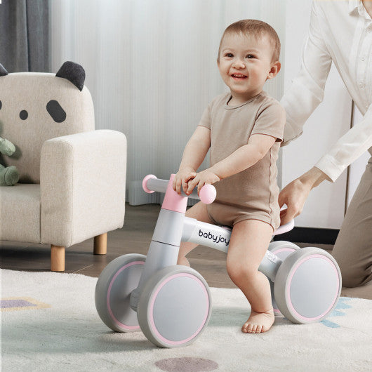 Baby Balance Bikes with 4 Wheels for 12-36 Months Toddler Mini Bike-Pink