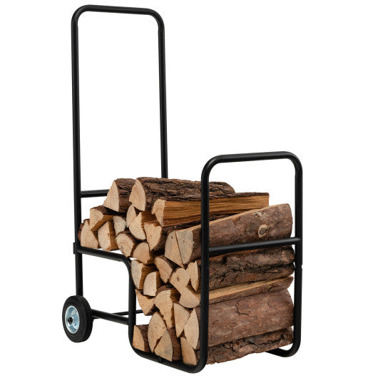 Firewood Log Cart Carrier with Anti-Slip and Wear-Resistant Wheels