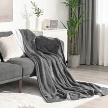 Load image into Gallery viewer, 84 x 62 Inch Heated Blanket Electric Throw with 5 Heating Levels-Gray
