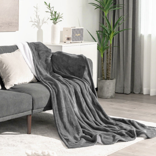 84 x 62 Inch Heated Blanket Electric Throw with 5 Heating Levels-Gray