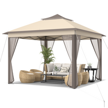 Load image into Gallery viewer, 11 x 11 Feet 2-Tier Pop-Up Gazebo Tent Portable Canopy Shelter Carry Bag Mesh
