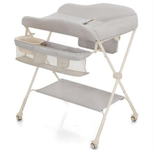 Load image into Gallery viewer, Baby Diaper Changing Table with Water Basin Wheel-Gray
