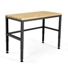 Load image into Gallery viewer, 48 Inch Adjustable Solid Oak Workbench with 2000lbs Heavy-Duty Capacity-Natural
