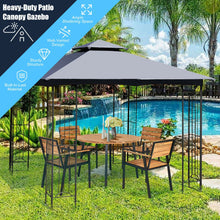 Load image into Gallery viewer, 10 x 10 Feet L-Shaped Patio Canopy Gazebo Outdoor 2-Tier Steel Tent-Gray
