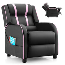 Load image into Gallery viewer, Kids Recliner Chair with Side Pockets and Footrest-Pink

