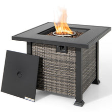 Load image into Gallery viewer, 32 Inch Square Propane Fire Pit Table with Lava Rocks Cover-Gray
