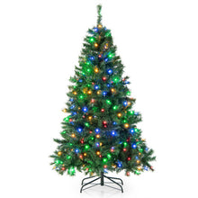 Load image into Gallery viewer, 6 Feet Pre-Lit Hinged Christmas Tree with 260 Multi-Color Lights
