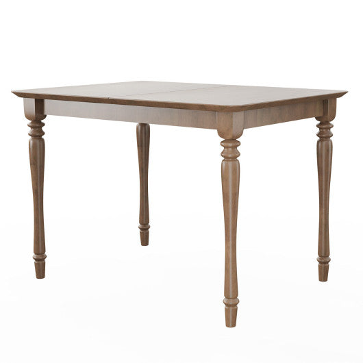 Extendable Wooden Dining Table with Rubber Wood Legs