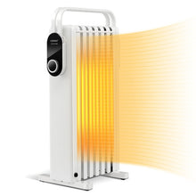 Load image into Gallery viewer, 1500W Electric Space Heater Oil Filled Radiator Heater with Foldable Rack-White
