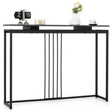 Load image into Gallery viewer, Entrance Couch Table with Narrow Faux Marble Top for Living Room and Hallway-Black
