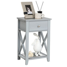 Load image into Gallery viewer, Sofa Side End Table with Drawer and Shelf-Gray
