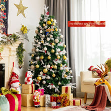 Load image into Gallery viewer, Unlit Snowy Hinged Christmas Tree with Mixed Tips and Red Berries-6&#39;
