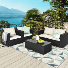 Load image into Gallery viewer, 4Pcs Patio Rattan Cushioned Furniture Set-White
