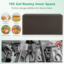 Load image into Gallery viewer, 105 Gallon All Weather Large Deck Box Lockable Storage Container

