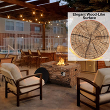 Load image into Gallery viewer, 40 Inch Rectangle Propane Fire Pit Table Wood-Like Surface with Lava Rock PVC Cover-Natural

