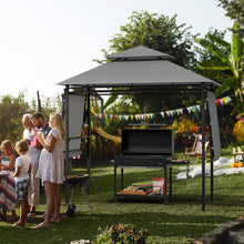 Load image into Gallery viewer, 13.5 x 4 Feet Patio BBQ Grill Gazebo Canopy with Dual Side Awnings-Gray
