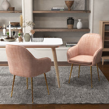 Load image into Gallery viewer, Accent Upholstered Arm Chair with Steel Gold Legs-Pink
