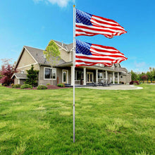 Load image into Gallery viewer, 20 ft Aluminum Telescoping Flagpole Kit Outdoor Gold Ball

