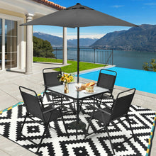 Load image into Gallery viewer, 6 Pieces Patio Dining Set with Umbrella-Gray
