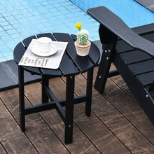Load image into Gallery viewer, 18 Inch Patio Round Side Wooden Slat End Coffee Table for Garden-Black
