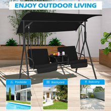 Load image into Gallery viewer, Porch Swing Chair with Adjustable Canopy-Black
