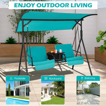 Load image into Gallery viewer, Porch Swing Chair with Adjustable Canopy-Turquoise

