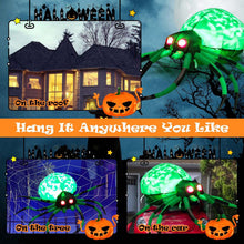 Load image into Gallery viewer, 5 Feet Long Halloween Inflatable Creepy Spider with Cobweb and LEDS
