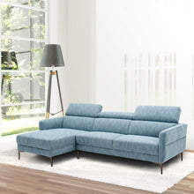 Load image into Gallery viewer, 105 Inch L-Shaped Sectional Sofa with Oversized Chaise Lounge and 3 Adjustable Headrests-Blue
