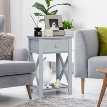 Load image into Gallery viewer, Sofa Side End Table with Drawer and Shelf-Gray
