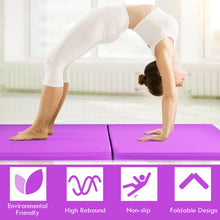 Load image into Gallery viewer, 6 x 2 Feet Gymnastic Mat with Carrying Handles for Yoga-Purple
