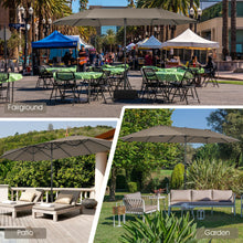 Load image into Gallery viewer, 15 Feet Double-Sided Patio Umbrellawith 12-Rib Structure-Coffee
