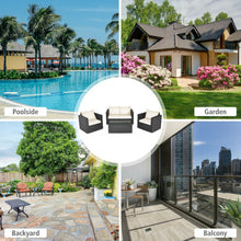 Load image into Gallery viewer, 4Pcs Patio Rattan Cushioned Furniture Set-White
