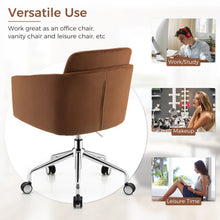 Load image into Gallery viewer, Adjustable Home Office Chair Swivel Computer Chair Vanity Chair with Armrest-Coffee
