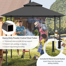 Load image into Gallery viewer, 8 x 5 Feet Outdoor Barbecue Grill Gazebo Canopy Tent BBQ Shelter-Dark Gray
