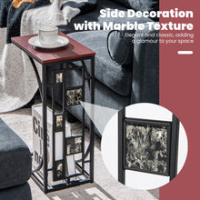 Load image into Gallery viewer, C-Shaped End Side Sofa Narrow Snack Table for Living Room-Brown
