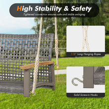 Load image into Gallery viewer, 2-Person Patio Wicker Hanging Swing Chair-Off White
