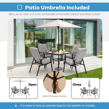Load image into Gallery viewer, 5 Feet Patio Square Market Table Umbrella Shelter with 4 Sturdy Ribs

