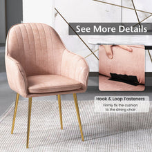 Load image into Gallery viewer, Accent Upholstered Arm Chair with Steel Gold Legs-Pink
