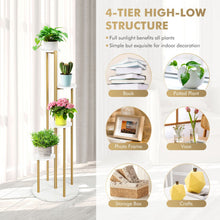 Load image into Gallery viewer, 4-Tier 48.5 Inch Metal Plant Stand-White
