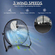 Load image into Gallery viewer, 20 Inch High Velocity Floor Fan with 3 Wind Speeds-Black
