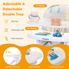 Load image into Gallery viewer, Baby High Chair Folding Feeding Chair with Multiple Recline and Height Positions-Gray
