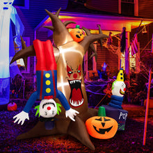 Load image into Gallery viewer, 8 Feet Halloween Inflatable Tree Giant Blow-up Spooky Dead Tree with Pop-up Clowns
