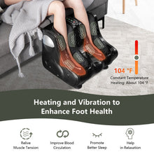 Load image into Gallery viewer, Foot and Calf Massager with Heat Vibration Deep Kneading and Shiatsu-Black

