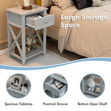 Load image into Gallery viewer, Sofa Side End Table with Drawer and Shelf-Gray
