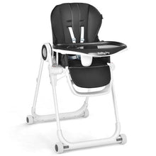 Load image into Gallery viewer, Baby High Chair Foldable Feeding Chair with 4 Lockable Wheels-Black
